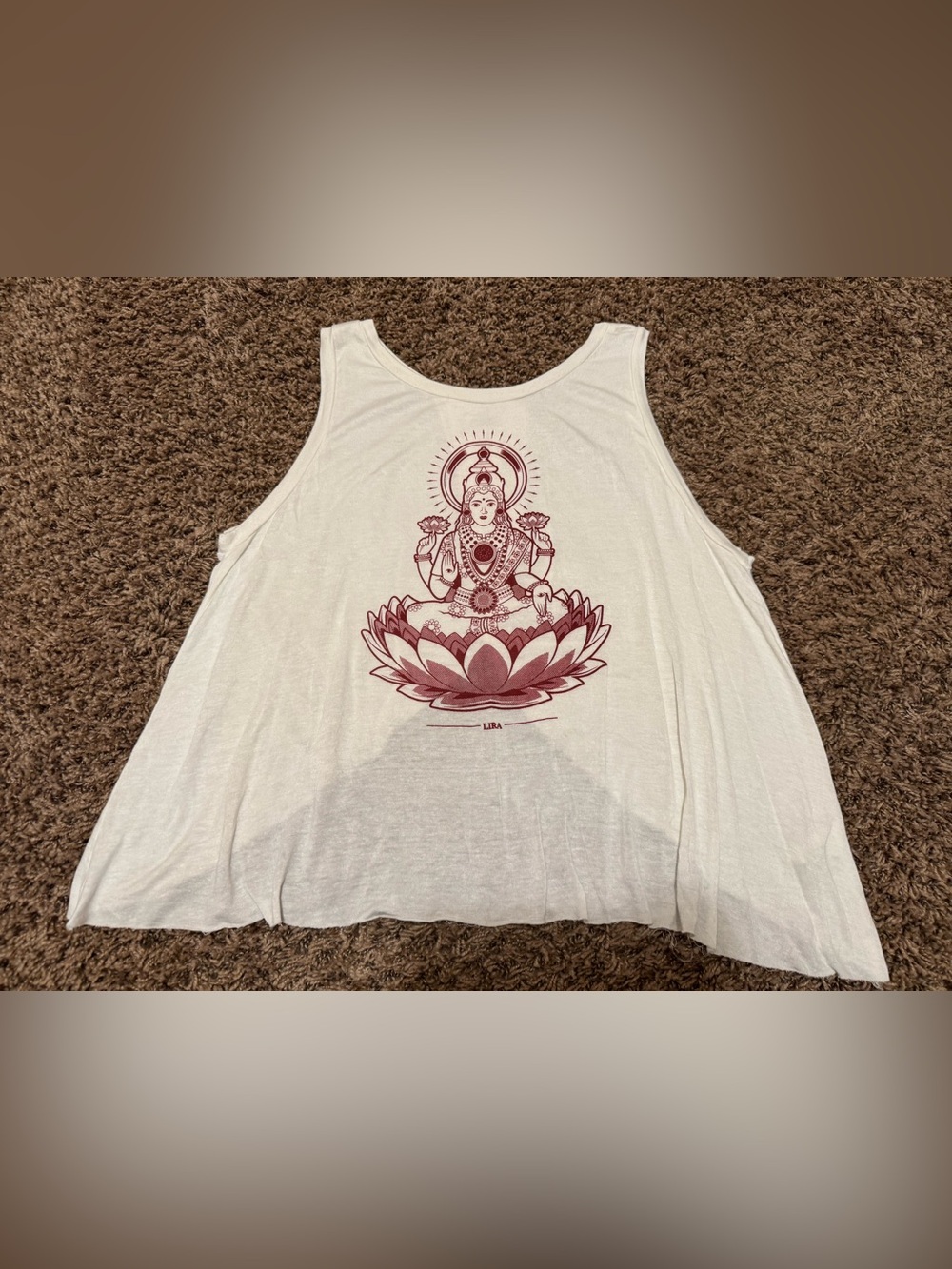 Lira Flowy White Graphic Tank Top